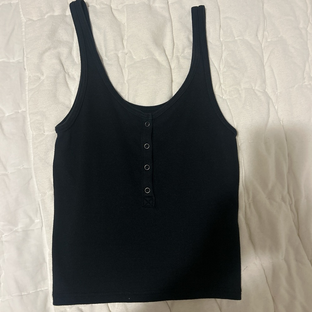 Abercrombie Black Ribbed Tank Top Size small